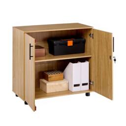 Moderna MMT Oak Storage Cabinet for Office Home, 2 Door, Locking Wooden Cupboard - Sonoma Oak in Brown - thumbnail 3