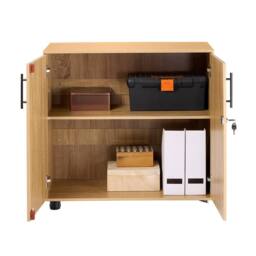 Moderna MMT Oak Storage Cabinet for Office Home, 2 Door, Locking Wooden Cupboard - Sonoma Oak in Brown - thumbnail 4