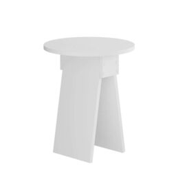 Decortie Chen' Modern Side Table Round Shape 42cm in White - Size: 1 Pack - thumbnail 3