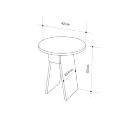 Decortie Chen' Modern Side Table Round Shape 42cm in White - Size: 1 Pack - thumbnail 6