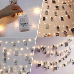 Globrite 50 LED Battery Fairy Lights w/Photo Pegs & String - Battery Operated in Warm White - thumbnail 8