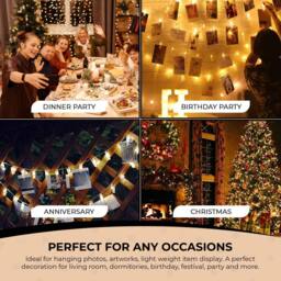 Globrite 50 LED Battery Fairy Lights w/Photo Pegs & String - Battery Operated in Warm White - thumbnail 7