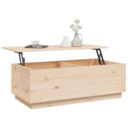Berkfield Home Coffee Table 100x50x35 cm Solid Wood Pine in Brown - Size: 100 x 50 x 35 cm - thumbnail 5
