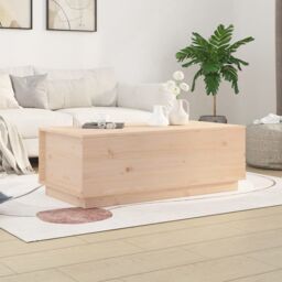 Berkfield Home Coffee Table 100x50x35 cm Solid Wood Pine in Brown - Size: 100 x 50 x 35 cm - thumbnail 1