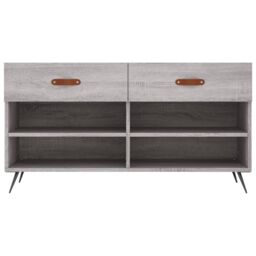 Berkfield Home Shoe Bench Grey Sonoma 102x35x55 cm Engineered Wood - Size: 102 x 35 x 55 cm - thumbnail 6