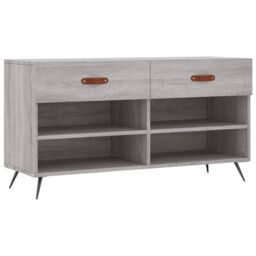 Berkfield Home Shoe Bench Grey Sonoma 102x35x55 cm Engineered Wood - Size: 102 x 35 x 55 cm - thumbnail 2