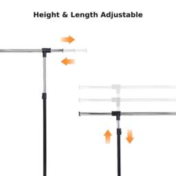 CASART Height-Adjustable Rolling Clothes Rack Pull-out Clothes Rail in Black - thumbnail 5