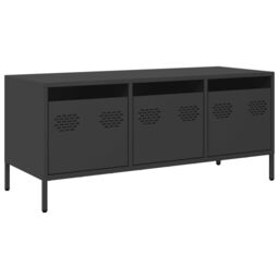 Berkfield Home TV Cabinet Black 101.5x39x43.5 cm Cold-rolled Steel - thumbnail 2