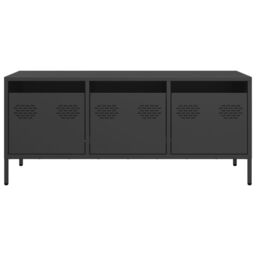 Berkfield Home TV Cabinet Black 101.5x39x43.5 cm Cold-rolled Steel - thumbnail 4