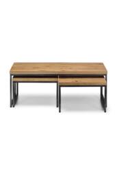 Julian Bowen Brooklyn Rectangular Coffee Table with 2 Nesting Tables in Light Oak - thumbnail 4