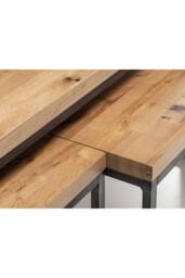 Julian Bowen Brooklyn Rectangular Coffee Table with 2 Nesting Tables in Light Oak - thumbnail 7