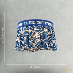 Happy Homewares Hanging Cotton Pendant Shade with Blue Print & Embroidered Trims in Midnight - thumbnail 7
