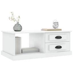 Berkfield Home Decorative Coffee Table White 90x50x35 cm Engineered Wood - Size: 90 x 50 x 35 cm - thumbnail 4