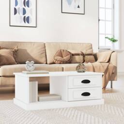 Berkfield Home Decorative Coffee Table White 90x50x35 cm Engineered Wood - Size: 90 x 50 x 35 cm - thumbnail 2