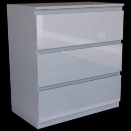 HD Designs Glinton 3 Drawer Chest of Drawers High Gloss Bedroom Furniture in Grey - thumbnail 6