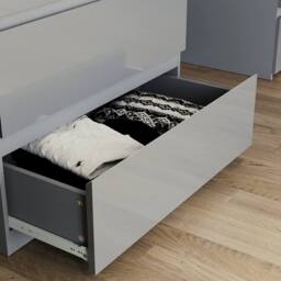HD Designs Glinton 3 Drawer Chest of Drawers High Gloss Bedroom Furniture in Grey - thumbnail 5