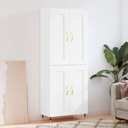 Berkfield Home Highboard White 69.5x34x180 cm Engineered Wood - thumbnail 1