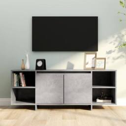 Berkfield Home TV Cabinet Concrete Grey 130x35x50 cm Engineered Wood - Size: 130 x 35 x 50 cm - thumbnail 2