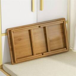 Nordara Folding Coffee Table Low Table Furniture Bamboo in Brown - Size: 50 cm x 50 cm - thumbnail 5