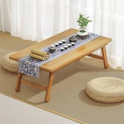 Nordara Folding Coffee Table Low Table Furniture Bamboo in Brown - Size: 50 cm x 50 cm - thumbnail 7