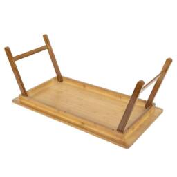 Nordara Folding Coffee Table Low Table Furniture Bamboo in Brown - Size: 50 cm x 50 cm - thumbnail 3