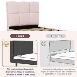 Matteo Pink Velvet Upholstered Single Kids Bed with Hydraulic Storage & USB - thumbnail 8