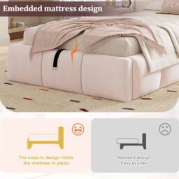 Matteo Pink Velvet Upholstered Single Kids Bed with Hydraulic Storage & USB - thumbnail 7