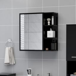 Berkfield Home Bathroom Mirror Cabinet Black 62.5x20.5x64 cm Engineered Wood