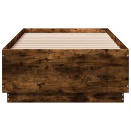 Berkfield Home Bed Frame without Mattress Smoked Oak 75x190 cm Small Single in Brown - thumbnail 4