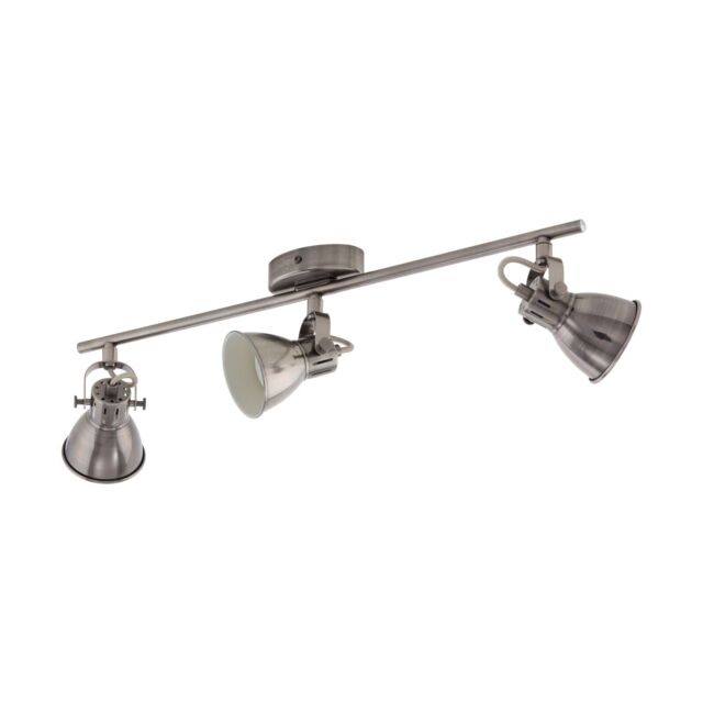 Loops Flush Ceiling Light Colour Nickel Antique Creme Shade Bulb GU10 3x3.3W in Metallics - image 1
