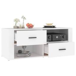 Berkfield Home TV Cabinet White 100x35x40 cm Engineered Wood - Size: 100 x 35 x 40 cm - thumbnail 5