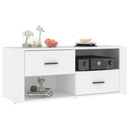 Berkfield Home TV Cabinet White 100x35x40 cm Engineered Wood - Size: 100 x 35 x 40 cm - thumbnail 4