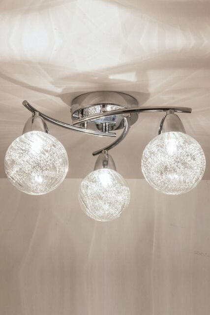 Harper Living LED Semi-Flush Ceiling Light, Straight Arms, 4000K in Silver - image 1