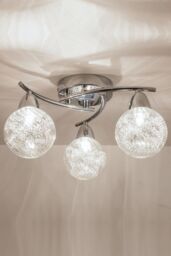Harper Living LED Semi-Flush Ceiling Light, Straight Arms, 4000K in Silver