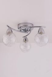 Harper Living LED Semi-Flush Ceiling Light, Straight Arms, 4000K in Silver - thumbnail 2
