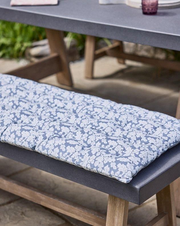 Oakwood Leaf Print Indoor Outdoor Furniture Garden Bench Cushion