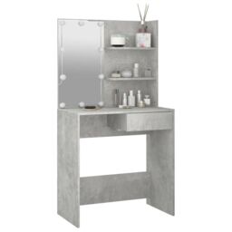 Berkfield Home Dressing Table with LED Concrete Grey 74.5x40x141 cm - thumbnail 3