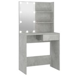 Berkfield Home Dressing Table with LED Concrete Grey 74.5x40x141 cm - thumbnail 2