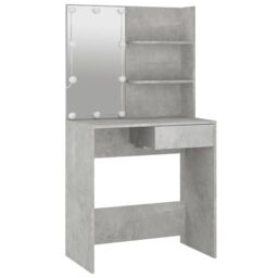 Berkfield Home Dressing Table with LED Concrete Grey 74.5x40x141 cm - thumbnail 6