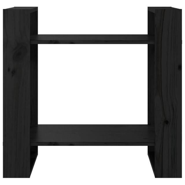 Berkfield Home Beautiful Book Cabinet/Room Divider Black 60x35x57 cm Solid Wood Pine - Size: 60 x 35 x 57 cm - image 1