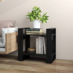 Berkfield Home Beautiful Book Cabinet/Room Divider Black 60x35x57 cm Solid Wood Pine - Size: 60 x 35 x 57 cm - thumbnail 6