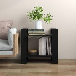 Berkfield Home Beautiful Book Cabinet/Room Divider Black 60x35x57 cm Solid Wood Pine - Size: 60 x 35 x 57 cm - thumbnail 2