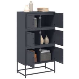 Berkfield Home Sideboard Anthracite 68.5x38.5x123.5 cm Steel in Charcoal - thumbnail 5