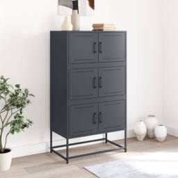 Berkfield Home Sideboard Anthracite 68.5x38.5x123.5 cm Steel in Charcoal - thumbnail 3