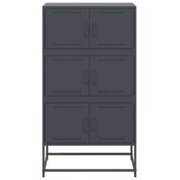 Berkfield Home Sideboard Anthracite 68.5x38.5x123.5 cm Steel in Charcoal - thumbnail 6