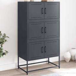 Berkfield Home Sideboard Anthracite 68.5x38.5x123.5 cm Steel in Charcoal - thumbnail 2