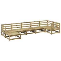 Berkfield Home 7 Piece Garden Sofa Set Impregnated Wood Pine in Brown - thumbnail 2