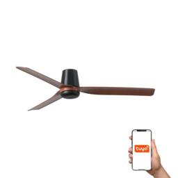 Netlighting Punt Tub Medium 3 Blade Ceiling Fan Black Walnut Smart in Brown
