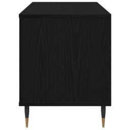 Berkfield Home Record Cabinet Black Oak 100x38x48 cm Engineered Wood - Size: 100 x 38 x 48 cm - thumbnail 6