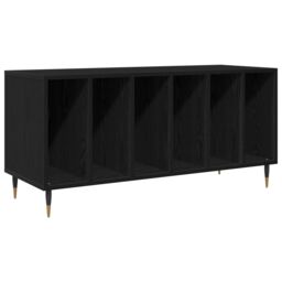 Berkfield Home Record Cabinet Black Oak 100x38x48 cm Engineered Wood - Size: 100 x 38 x 48 cm - thumbnail 2